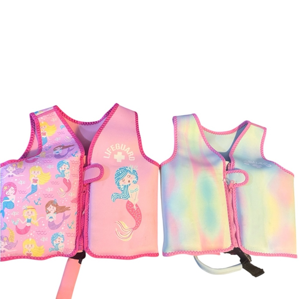 Mermaid Kids Swim Vest - Pink and Multicolor